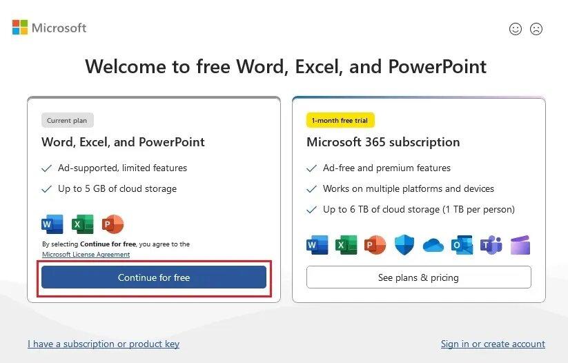 use ad supported microsoft office for free1