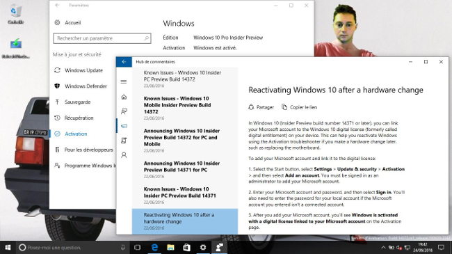 windows 10 insider licence compte