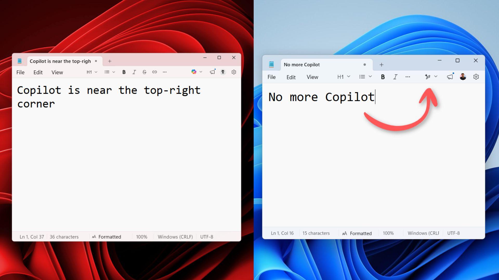 microsoft removes the copilot branding throughout notepad