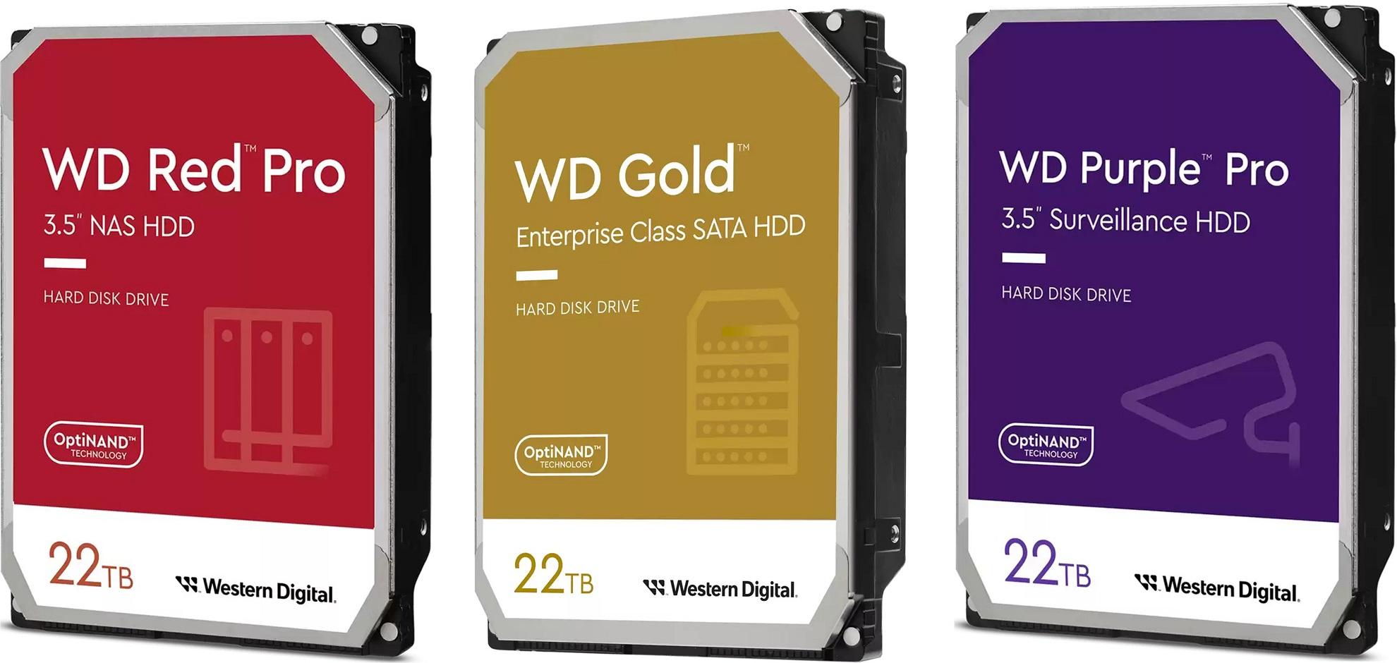 wd gold purple pro red pro 22 to