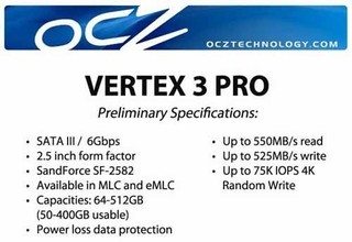 ocz vertex 3 pro specs [cliquer pour agrandir]