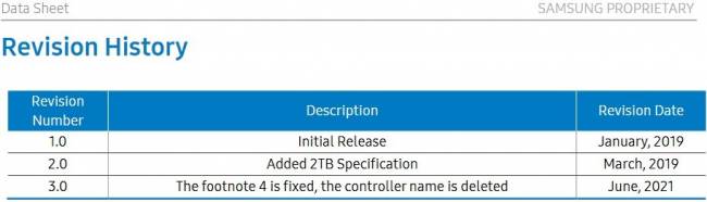 samsung 970 evo plus revision history fiche technique