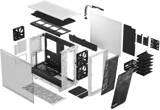 Le Fractal Design Meshify 2 explosé [cliquer pour agrandir]