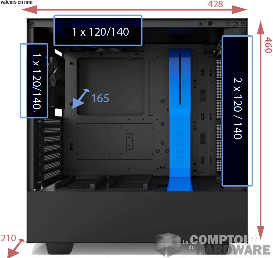 nzxt h500 dimensions