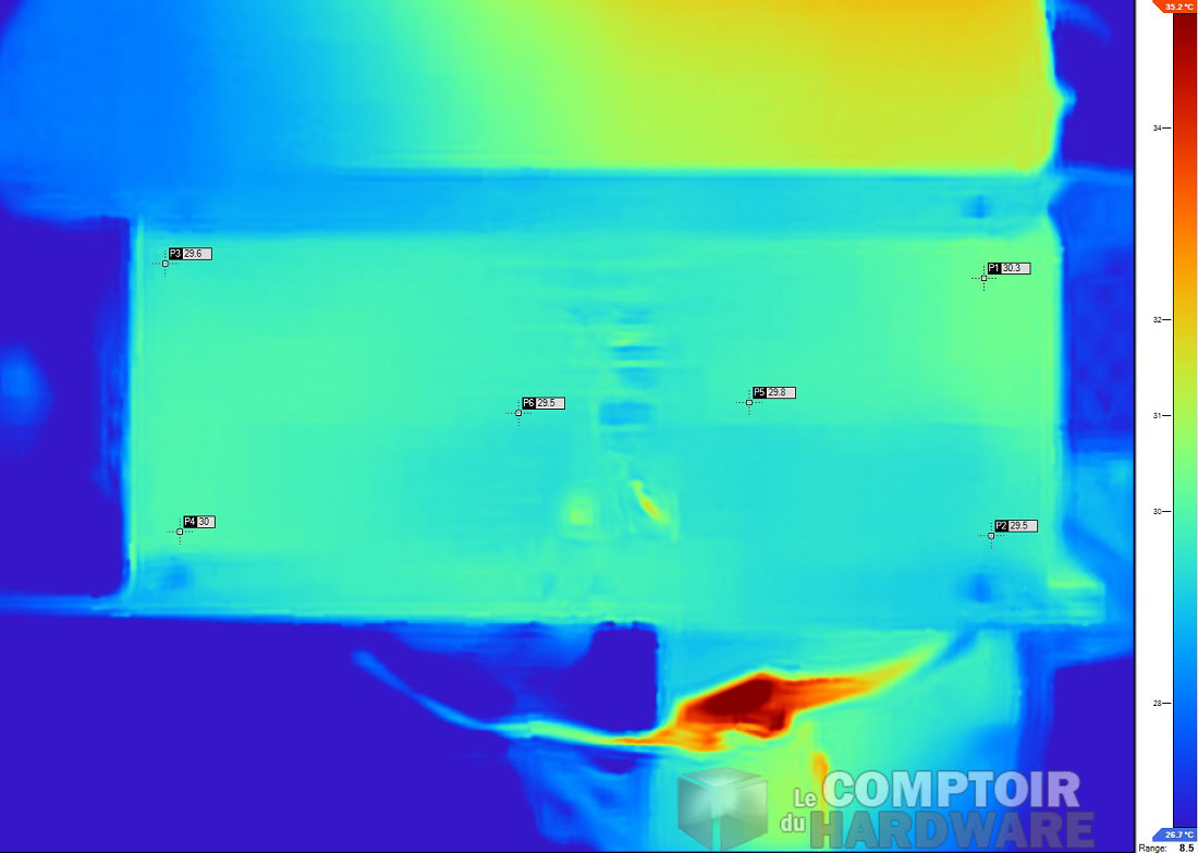 Le radiateur après 30min de repos sur un CPU 220W