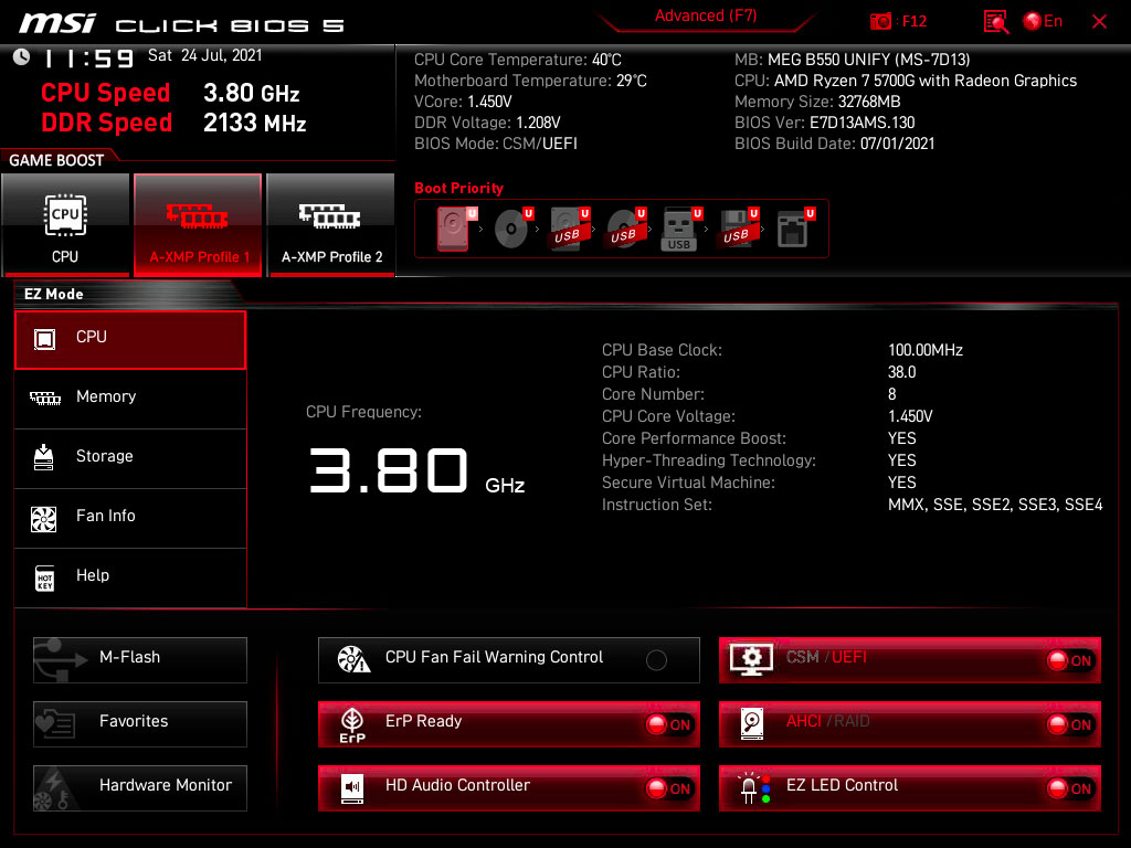 UEFI mode Ez