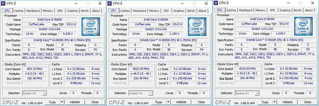 CPU-Z Core i5-9600K [cliquer pour agrandir]