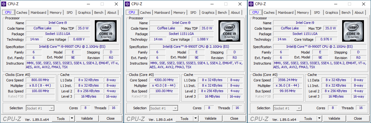CPU-Z Core i9-9900T