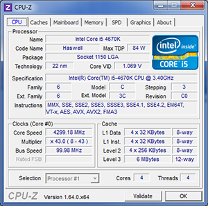 Overclocking Core i5-4670K [cliquer pour agrandir]