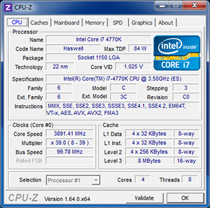 Core i7-4770K Turbo Boost [cliquer pour agrandir]