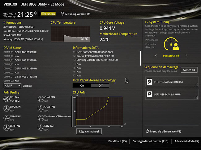 Asus X99 Deluxe : UEFI