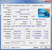 CPUZ i7-870 turbo boost [cliquer pour agrandir]