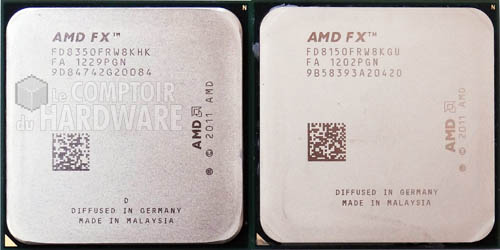 AMD FX-8350 & FX-8150 cote à cote