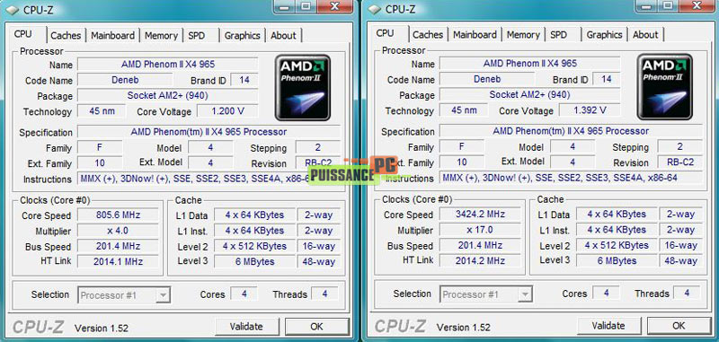 cpuz phenom II X4 965BE