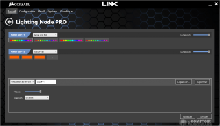 Les réglages disponibles sur le Lighting Node Pro [cliquer pour agrandir]