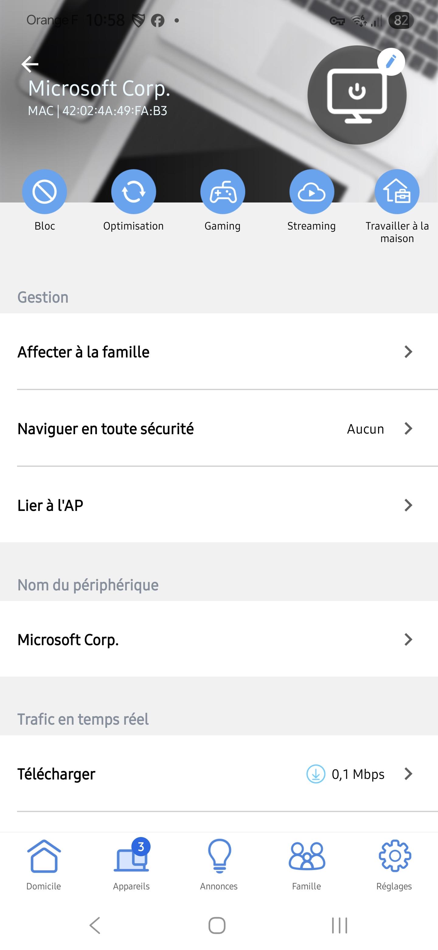 ASUS BD4 appli / gestion d'un périphérique