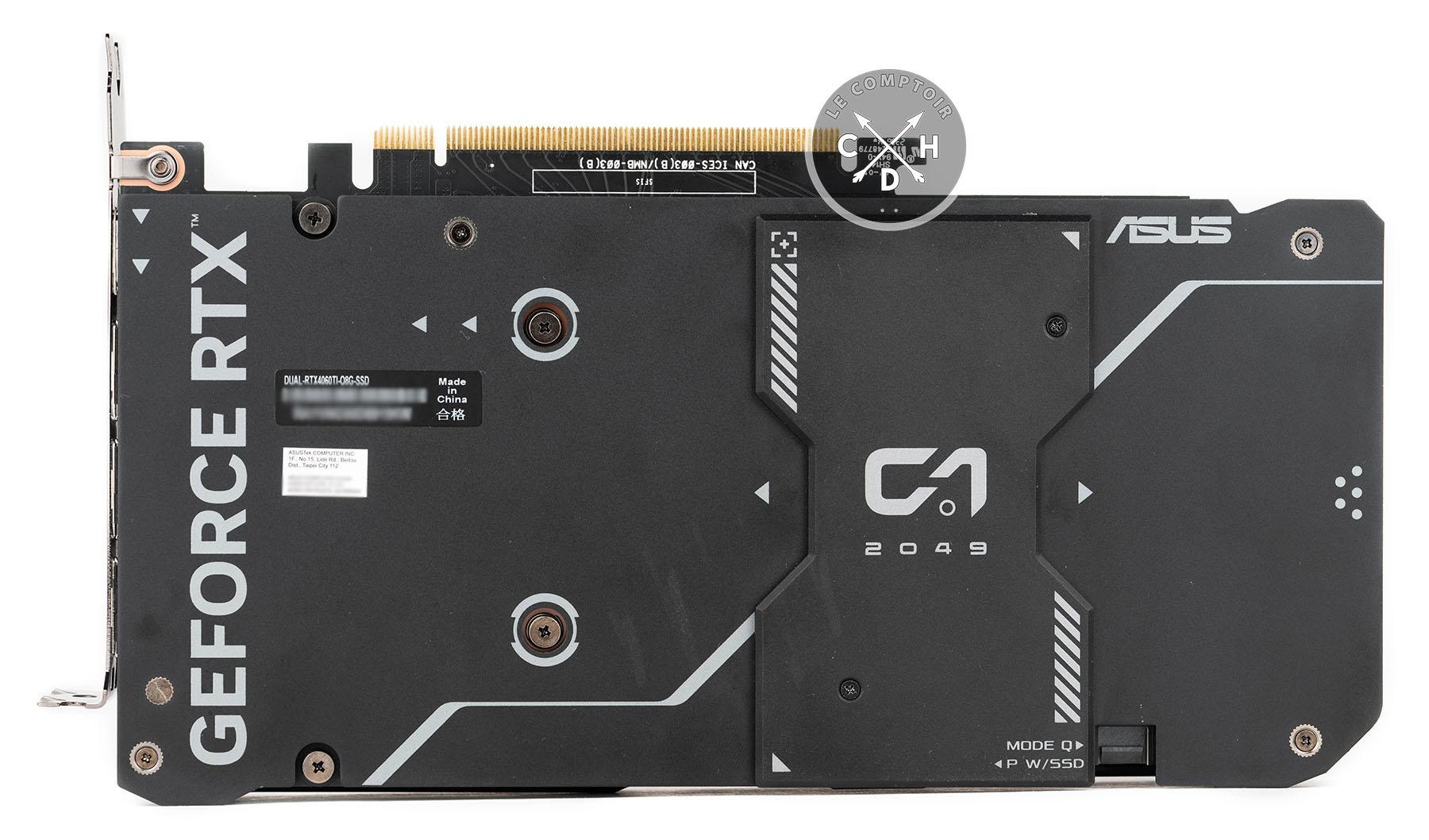 asus rtx 4060 ti dual ssd backplate