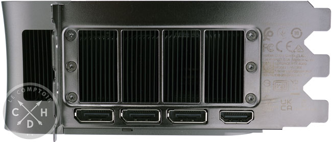 GeForce RTX 4080 Founders Edition : la connectique vidéo [cliquer pour agrandir]
