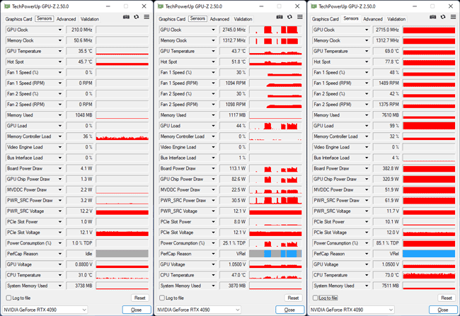 GPU-Z : les fréquences [cliquer pour agrandir]