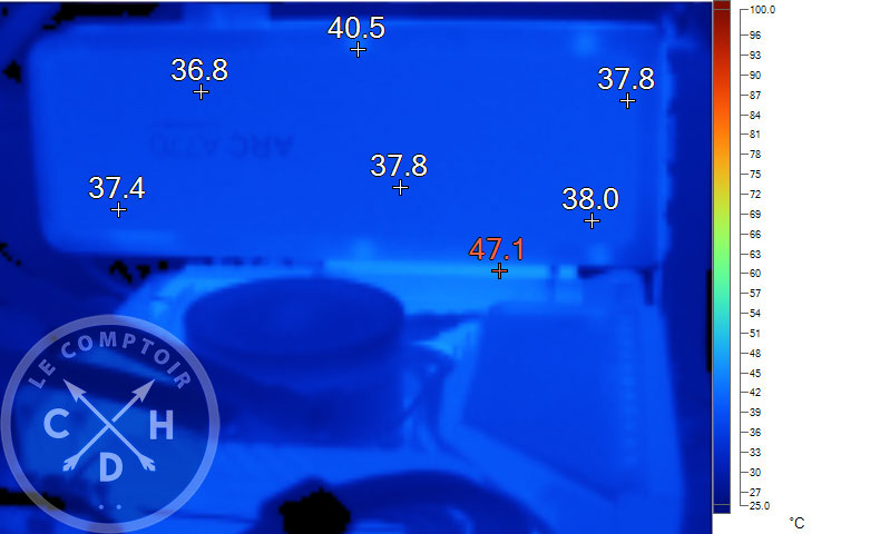 Image thermique de l'ARC A770 LE 16 Go au repos