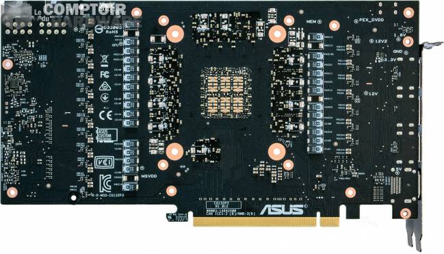 asus tuf gaming rtx 3080 - vue détaille du PCB de dos [cliquer pour agrandir]