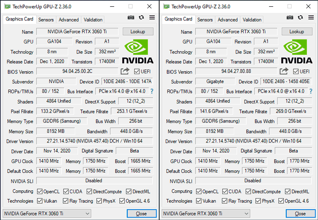 GPU-Z GeForce RTX 3060 Ti [cliquer pour agrandir]