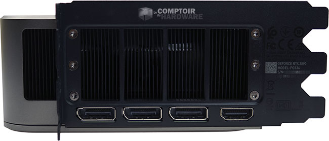 GeForce RTX 3090 Founders Edition : connectiques [cliquer pour agrandir]