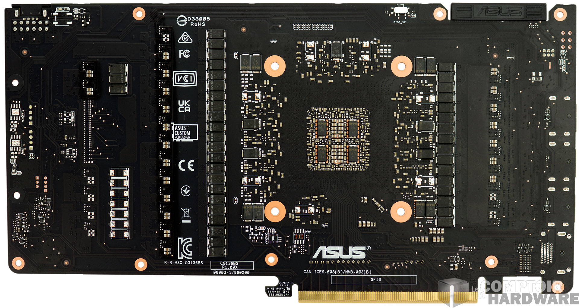 Asus TUF RTX 3090 Ti Gaming : le PCB face arrière