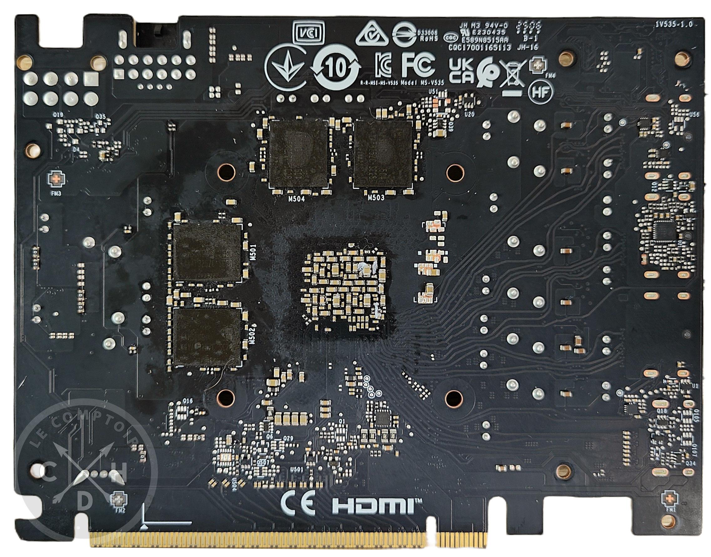msi rtx 5060ti gaming trio oc./ pcb verso