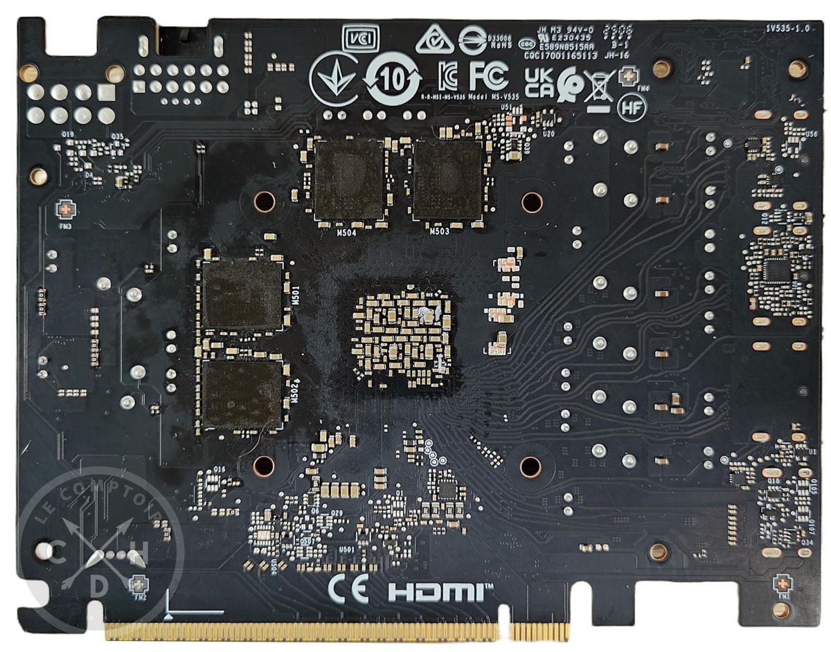 msi rtx 5060ti gaming trio oc./ pcb verso [cliquer pour agrandir]