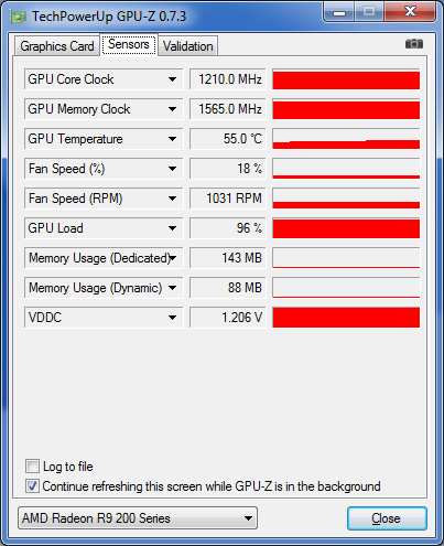 GPU-Z MSI R9 270X Gaming overclockée