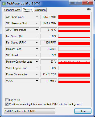 GPU-Z Zotac GTX 680 AMP! overclockée