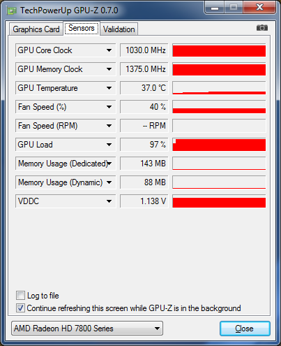 GPU-Z Gigabyte GV-R7850OC-2GD overclockée