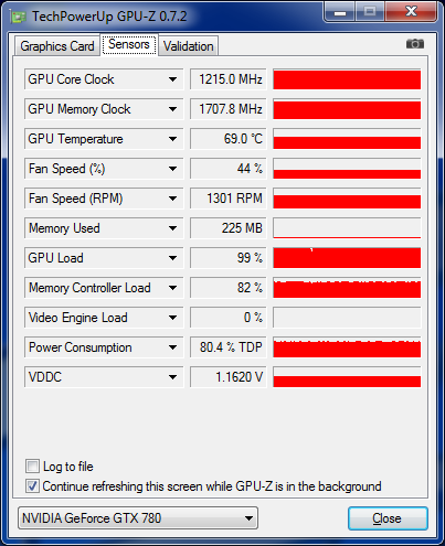 GPU-Z Asus GTX 780 Direct CU II TOP overclockée