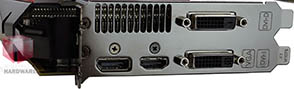 Asus R9 280X DirectCU II TOP : connecteurs [cliquer pour agrandir]