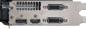 Asus GTX 660 DirectCU II TOP : connecteurs [cliquer pour agrandir]