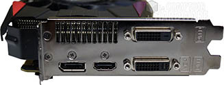 Asus GTX 780 DirectCU II TOP : connecteurs [cliquer pour agrandir]