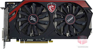 MSI R9 270X Gaming : face avant [cliquer pour agrandir]