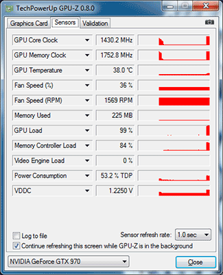 GPU-Z Gigabyte GTX 970 G1 Gaming Boost Max