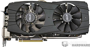 Asus R9 290X DirectCU II OC : face avant [cliquer pour agrandir]