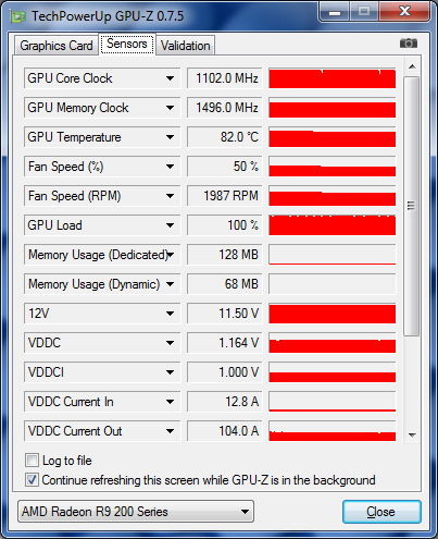 GPU-Z Asus R9 290X DirectCU II OC overclockée