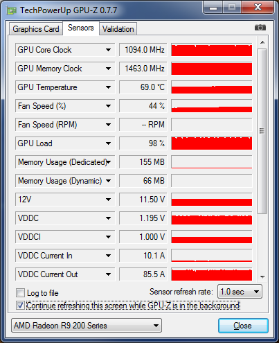 GPU-Z Asus R9 290X DirectCU II OC overclockée