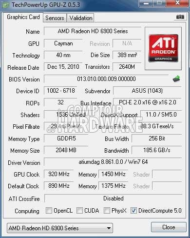 asus hd6970 oc gpuz [cliquer pour agrandir]