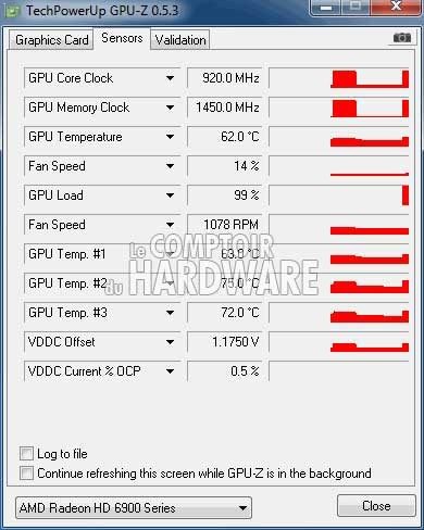 asus hd6970 oc tension gpuz [cliquer pour agrandir]