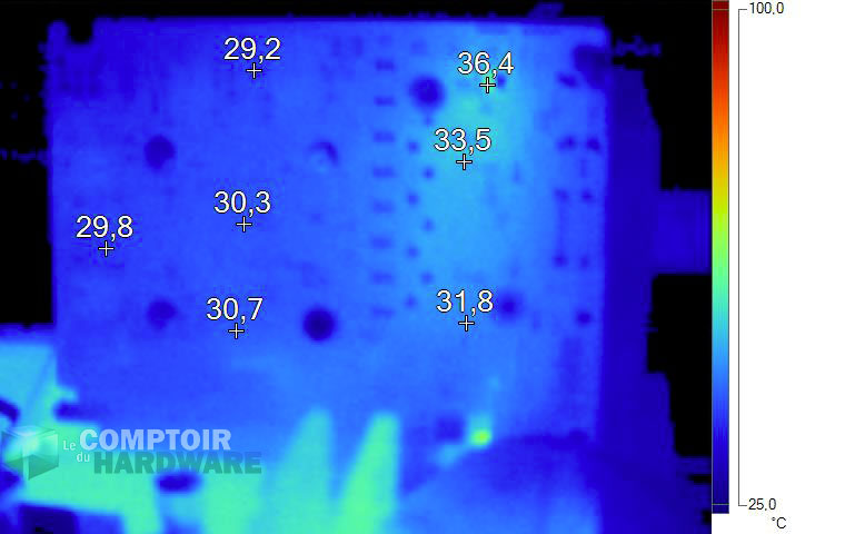 Imagerie thermique de la Zotac GTX 1050 Ti au repos