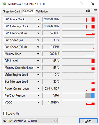 GPU-Z Gainward GTX 1070 Phoenix GLH : Boost Max.