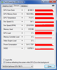 GPU-Z GeFORCE GTX 780Ti : Throttle [cliquer pour agrandir]