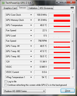 GPUZ HD 6850 repos [cliquer pour agrandir]