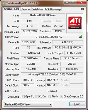 GPUZ HD 6870 OC [cliquer pour agrandir]