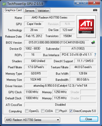 GPUZ AMD HD 7770 overclockée [cliquer pour agrandir]